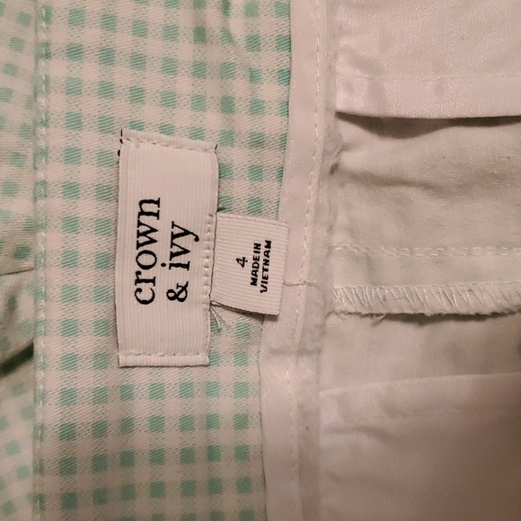 Crown & Ivy Mint Checkered Scalloped Shorts Size 4 - Picture 5 of 5